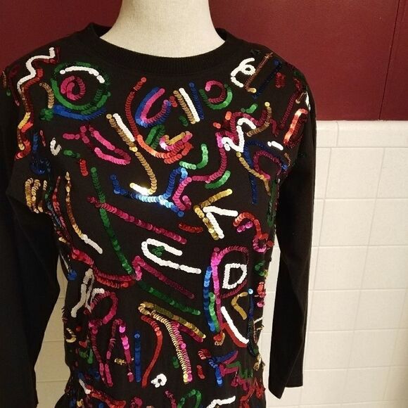 Vintage Sequined Pullover Shirt Size Small - Picture 4 of 7